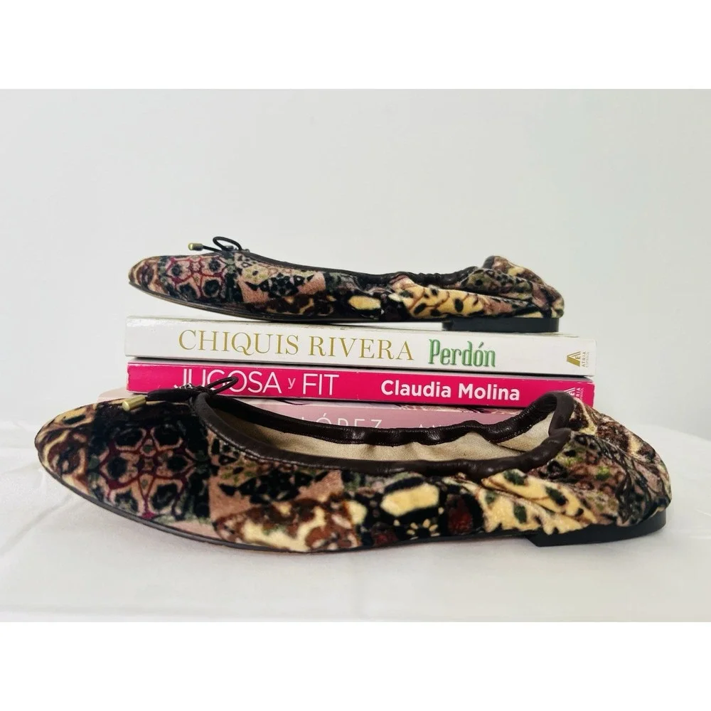 Sam Edelman Womens Felicia Ballet Boho Bohemian Hippie Flats Ivory Velvet Size 6